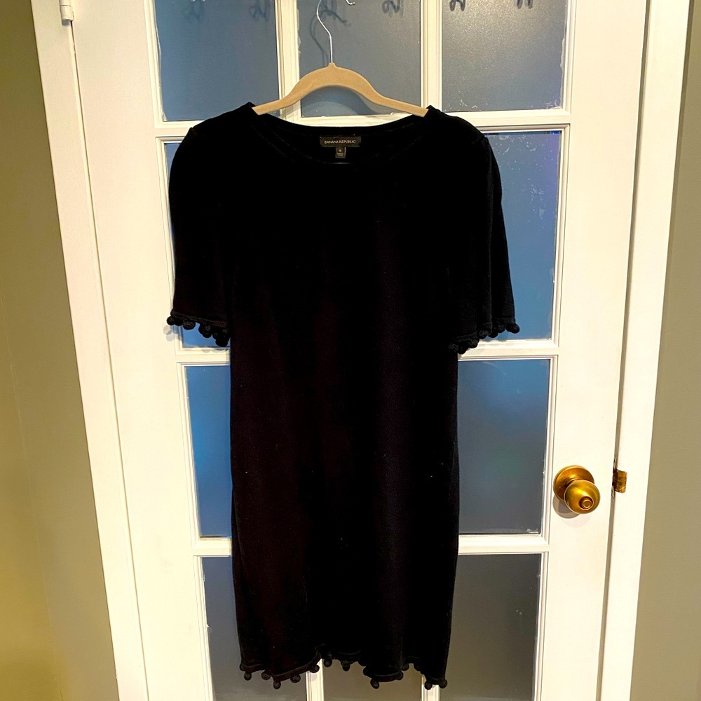 Banana Republic sweater dress with Pom pons along sleeves and bottom of dress!